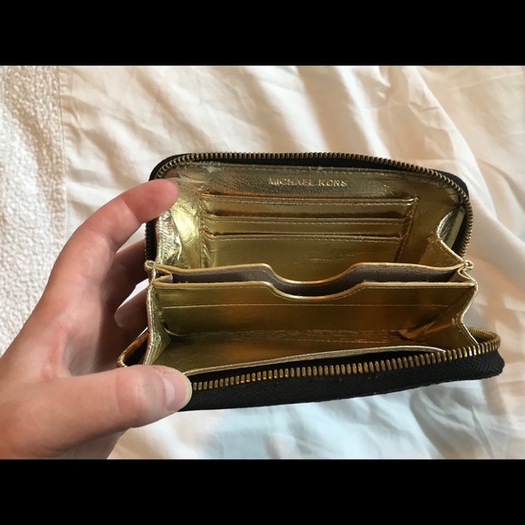 Michael Kors black alligator pattern wristlet - Picture 2 of 2